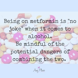This is an image which states Be very mindful of the harmful effects of combining metformin & alcohol